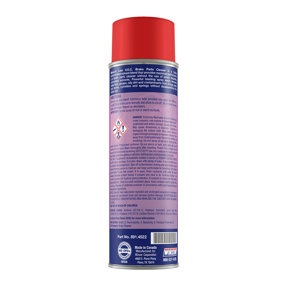 Winzer Low V.O.C. Brake Parts Cleaner - 14 Oz Net Wt. - Aerosol
