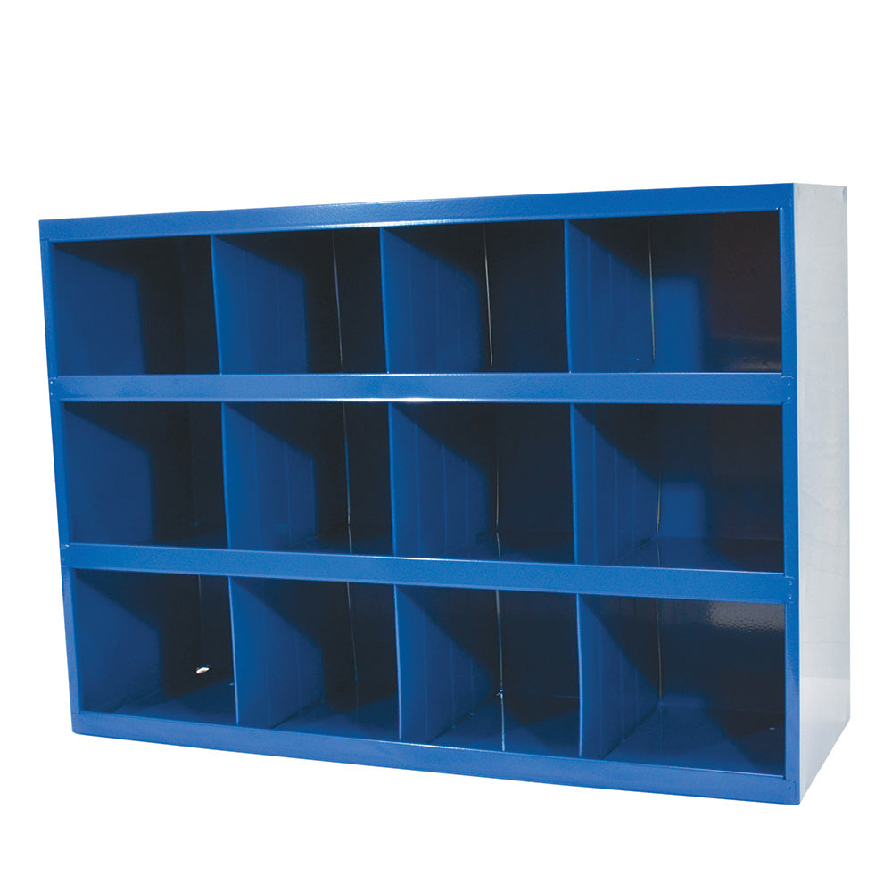 Winzer Blue 12 Compartment Storage Bin 23-7/8" H x 33-3/4" W x 12" D