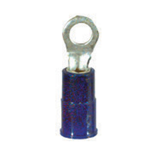 16-14 Gauge Ring Terminal #6 Stud Pvc Insulated Blue