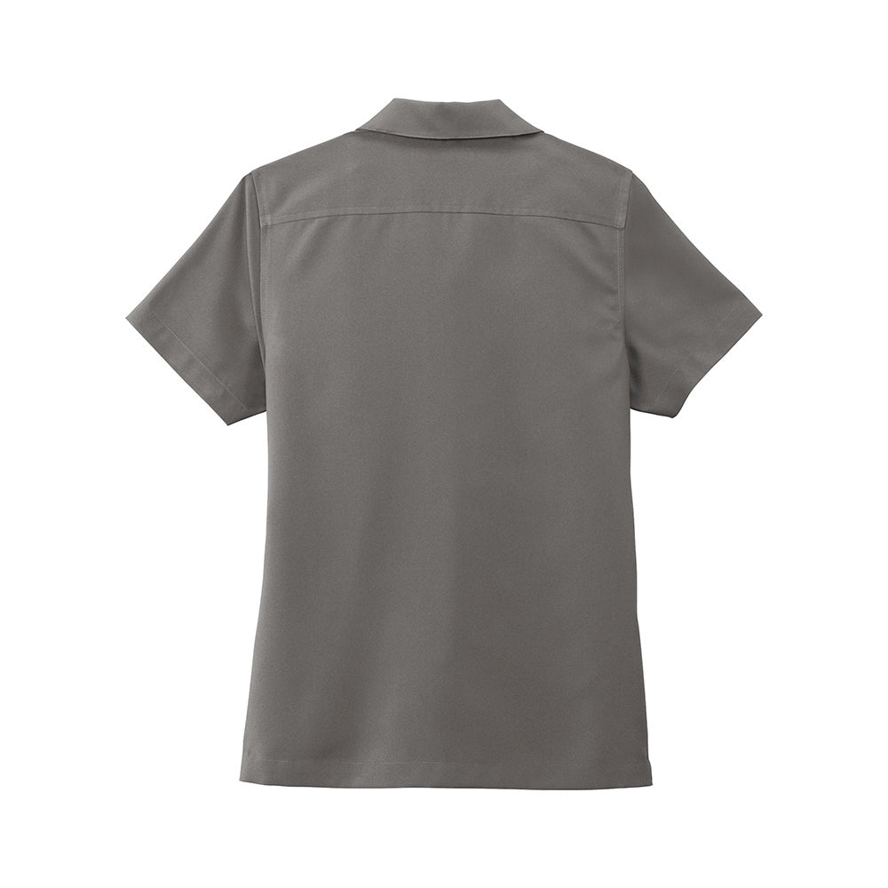 Women'S X-Large Gray Button Up Camp Shirt With Winzer Embroidered Logo