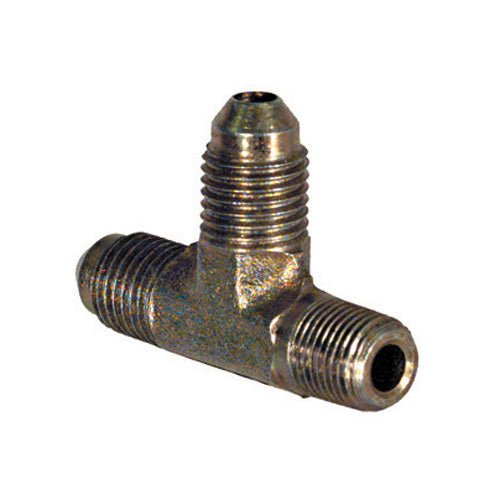 3/4 Inch x 3/4 Inch 10000 psi Zinc Plated Yellow Dichromate Carbon Steel Male Run Tee Male Jic x Male Jic x Male Pipe Jic 37 Degree Adapter