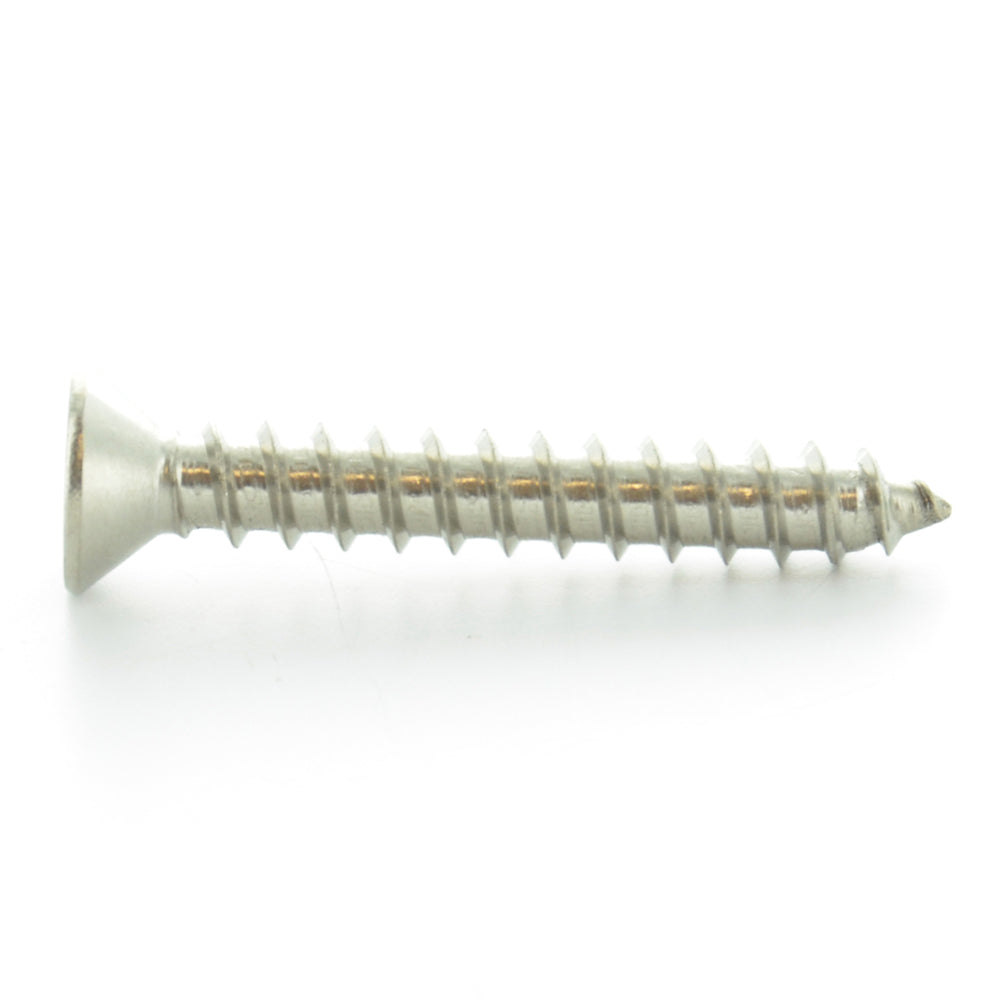 #6-18 x 1-1/4 Inch Plain 18-8 (A2) Stainless Steel Flat - Countersunk Head Type-A Self-Tapping Sheet Metal Screw
