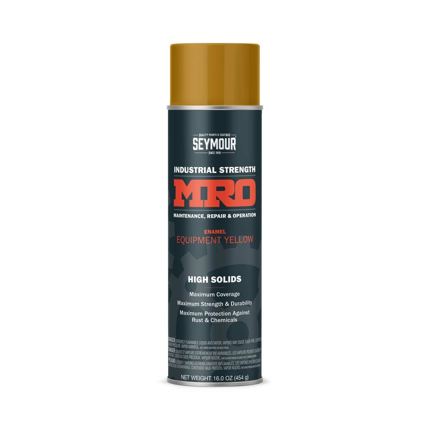 MRO Industrial High-Solids Spray Paint, New Equipment Yellow - 16 OZ. Net Fill Wt.