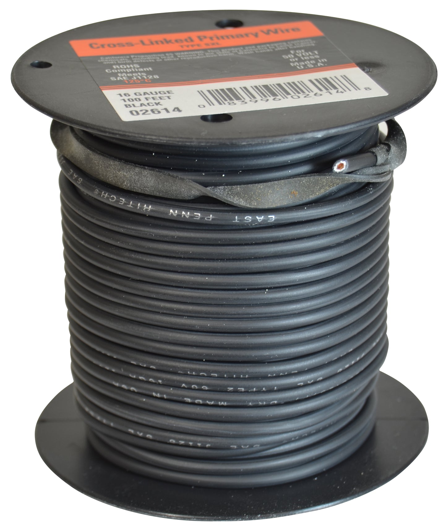 16 Awg Cross Link Primary Wire 100 Foot Roll Black