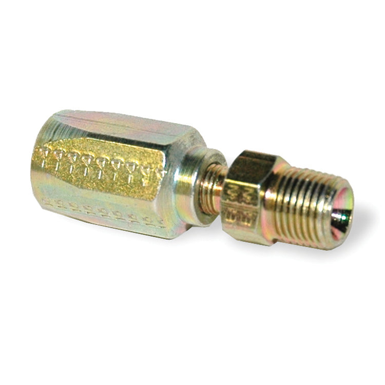 13/32 Inch x 1/2 Inch Male Pipe Rigid (Nptf) Yellow Zinc 213 N Series Weatherhead Field Attachable Coupling