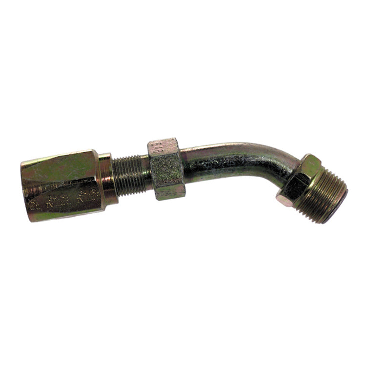 13/32 Inch x 1/2 Inch Inverted Male Swivel 45 Degree Tube Elbow Yellow Zinc 213 N Series Weatherhead Field Attachable Coupling