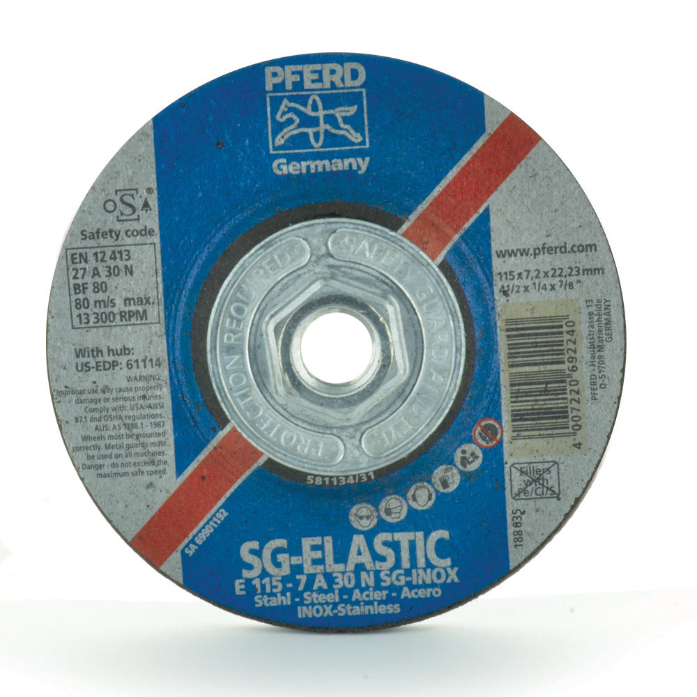 4-1/2 Inch x 1/4 Inch x 5/8-11 A30N INOX Zirconia Alumina Large Grinding Wheel