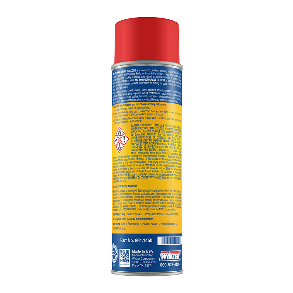 Winzer MV-500 Multi-Viscosity Food Grade Silicone - 12.75 Oz Net Wt. - Aerosol