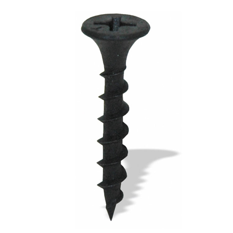 #6 x 1 Inch Coarse Thread Sharp Point #2 Phillips Drive Bugle Head Black Phosphate Steel Drywall