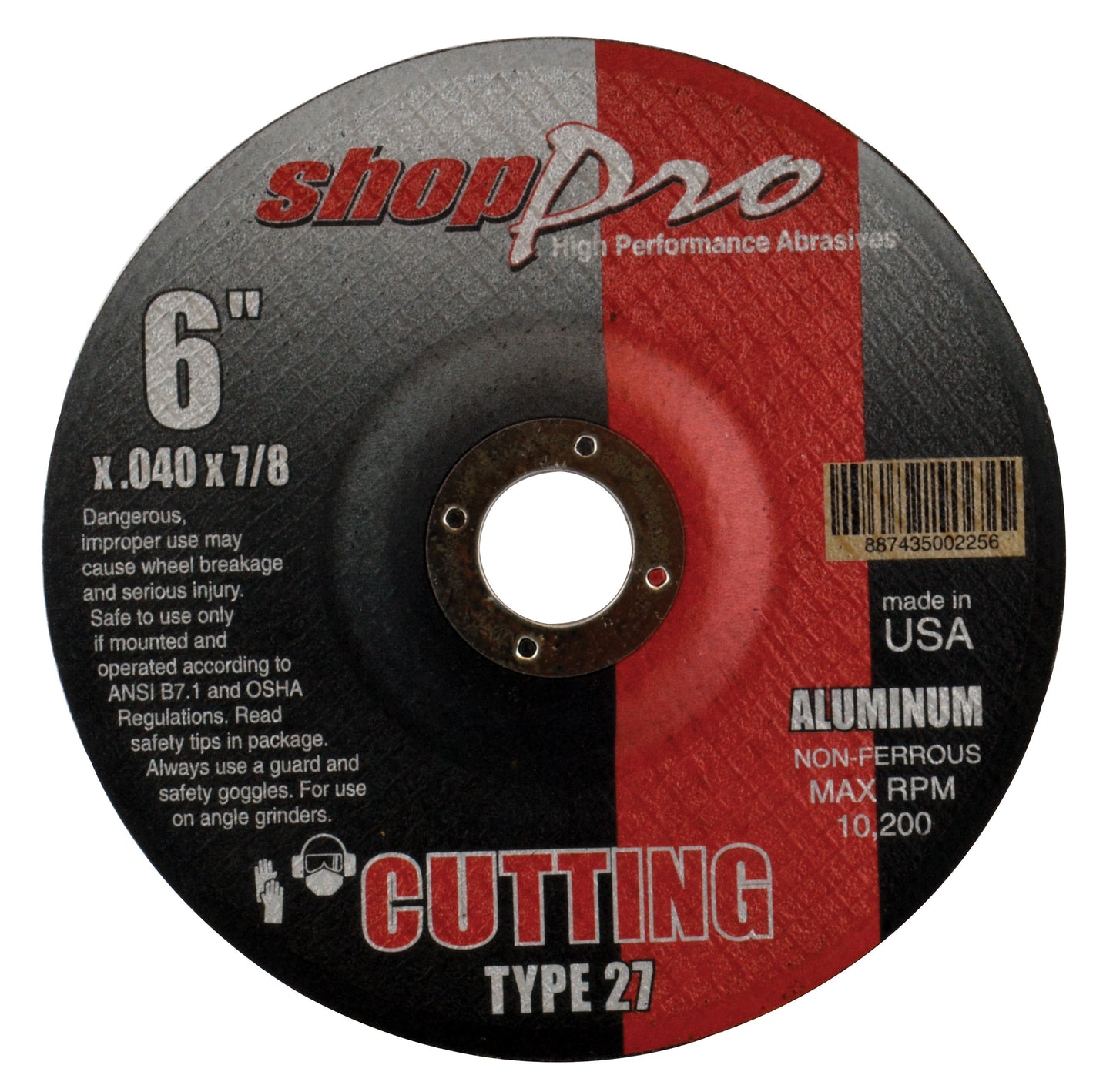 Shop Pro Type 27 Aluminum Cut-Off - 6" x .040" x 5/8"