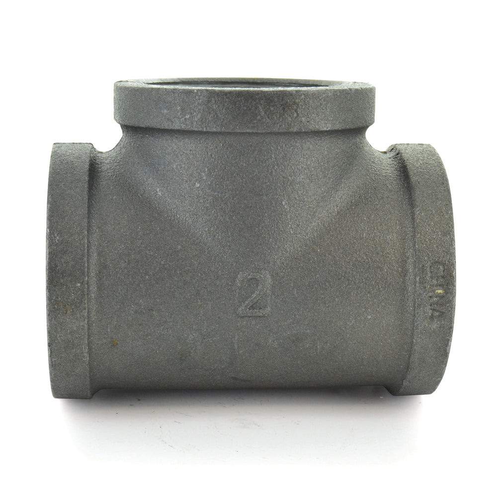 1/4" Schedule 40 Malleable Iron Straight Tee Black
