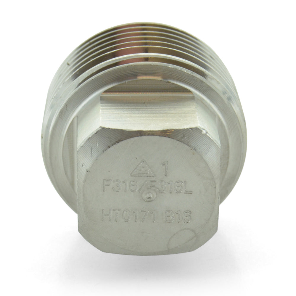 2" Schedule 80 316 Stainless Steel Heavy Duty Square Plug