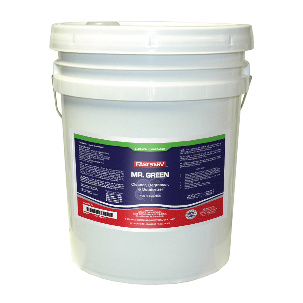 Fastserv Mr. Green Water-Based Cleaner & Degreaser - 5 Gallons