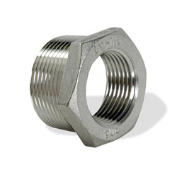 3/4" X 1/2" Schelule 40 NPT 304 Stainless Steel Hex Bushing