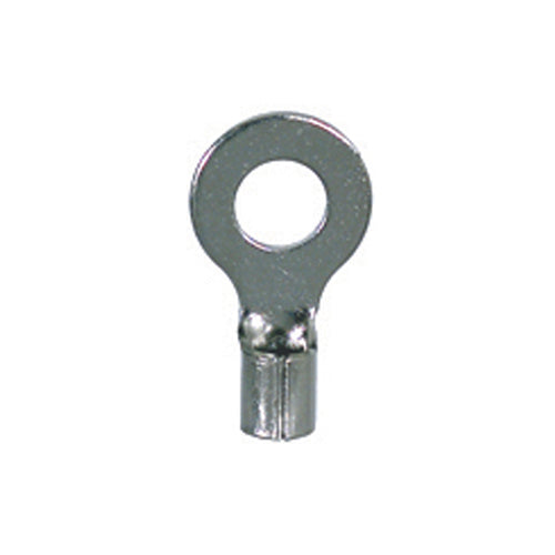 12-10 Gauge Uninsulated High Temperature Ring Terminal 1/4" Stud Nickel Plated Steel