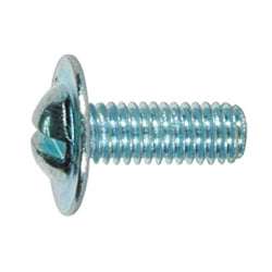 M6 x 1 x 16 mm Round Head Slotted Drive Bright Zinc Steel Screw