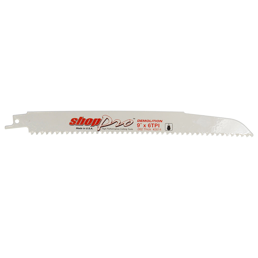 Shoppro 9 x 7/8 x 0.062 Demolition Reciprocating Saw Blade - 6 Tpi