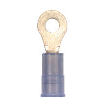 16-14 Gauge Ring Terminal #6 Stud Nylon With Insulation Grip Blue