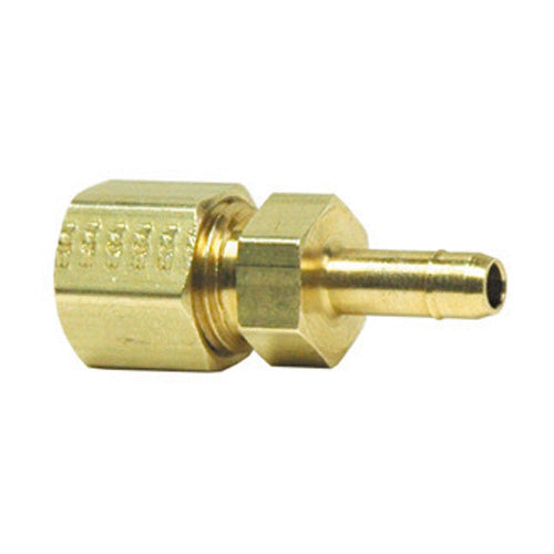 1/4 Inch x 1/4 Inch Tube x Compression CA360 Brass Mini-Barb Compression Connector