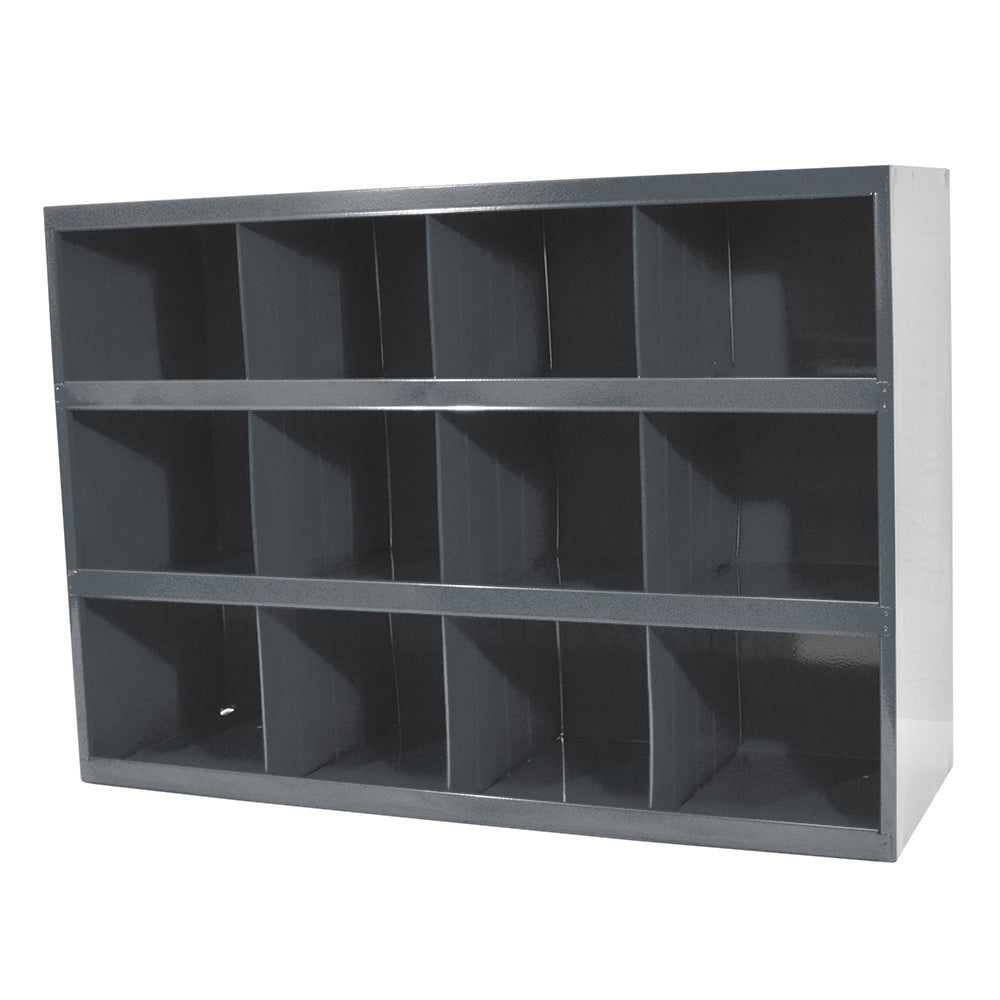 Gray Storage Bin 12 Compartments 24X34X12