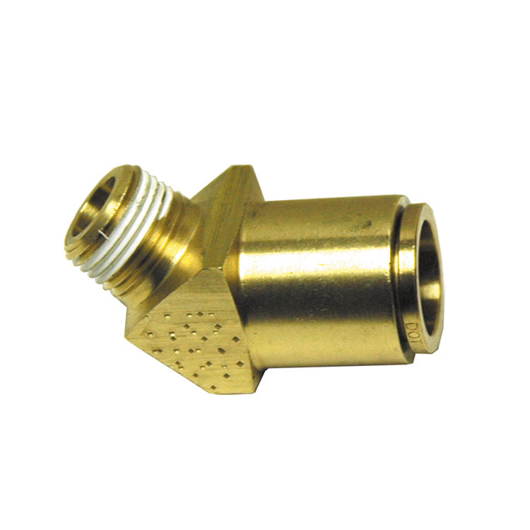 5/8 Tube X 3/8 Inch Brass 45 Degree Male Elbow Push On D.O.T. Air Brake Connector