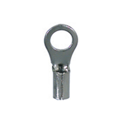 16-14 Gauge Uninsulated High Temperature Ring Terminal #10 Stud Nickel Plated Steel
