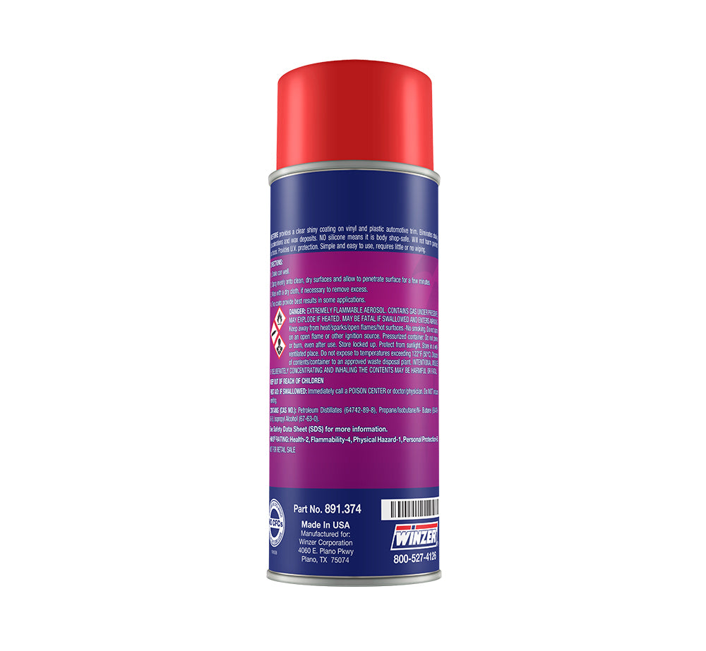 Winzer Restore Silicone-Free Vinyl and Plastic Coating - 11 Oz Net Wt. - Aerosol
