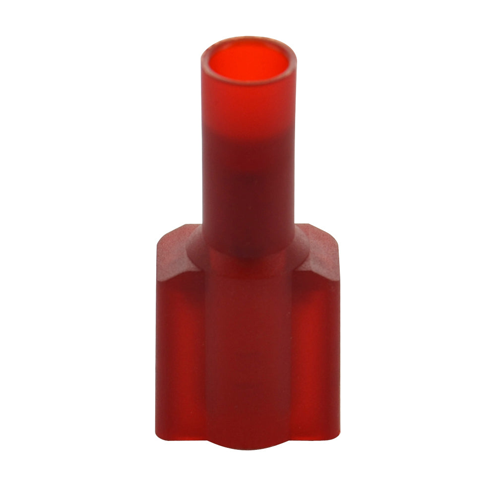 22-18 Awg 0.250 Inch x 0.032 Inch Tab Red Nylon Insulated Fully Insulated Push-On Male Quick Slide Disconnect.