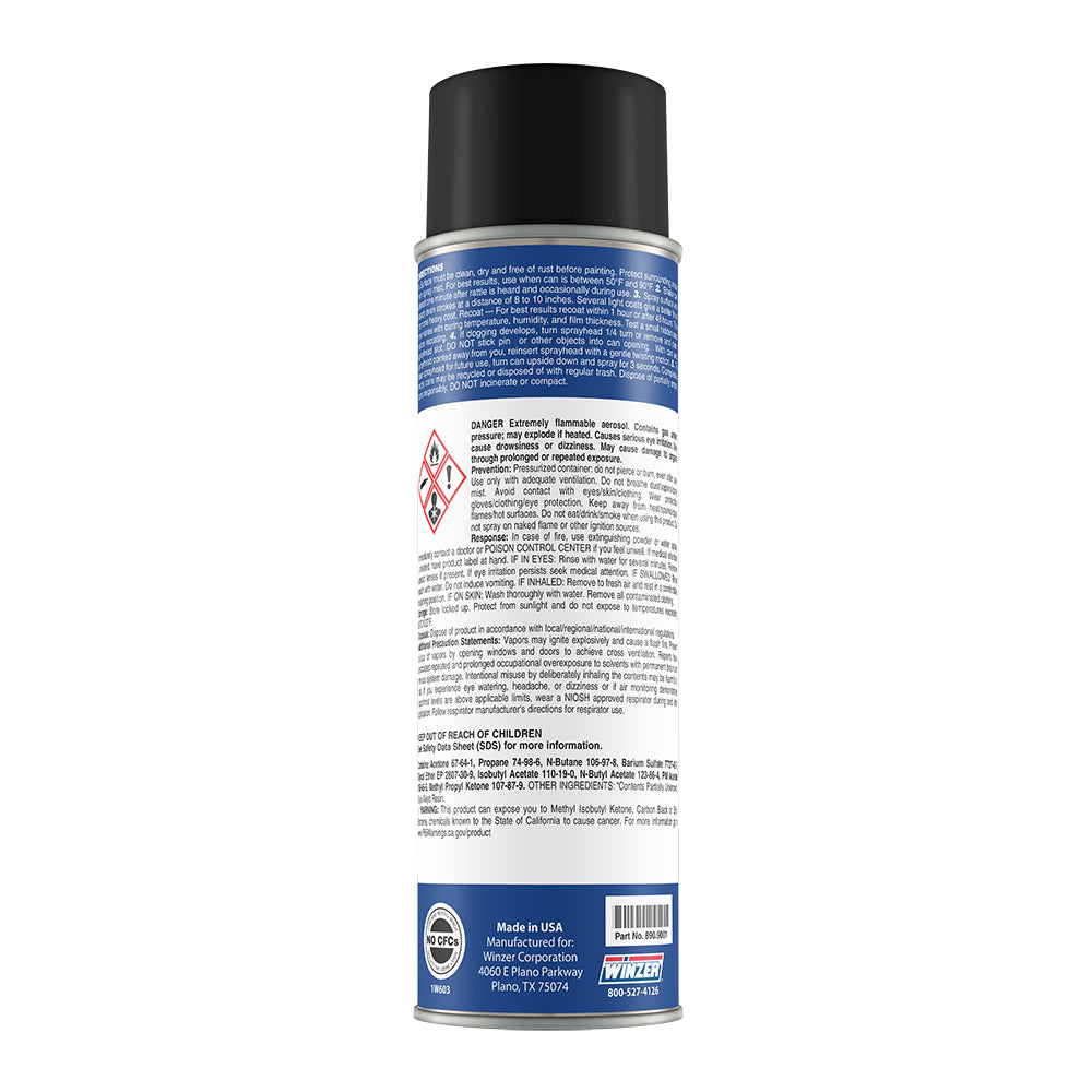 Winzer Industrial & Professional High Solids Gloss Black Spray Paint -16 Oz Net Wt. - Aerosol