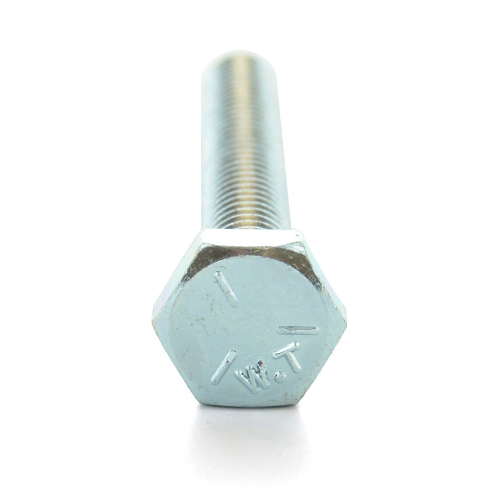 1/4"-20 x 2" Hex Head Tap Bolt Fully Threaded Grade 5 Zinc Plated Coarse