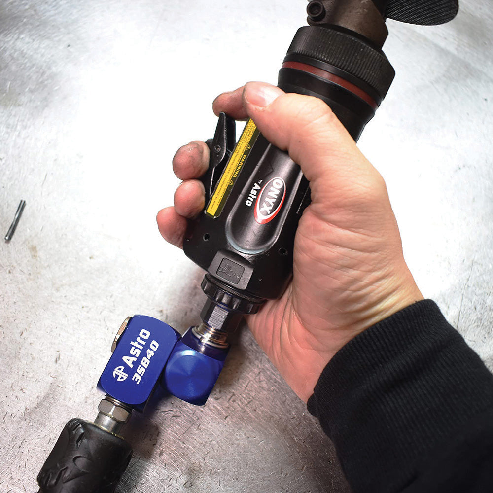 1/4" MPT Orbital 3-Way Swivel Fitting Anodized Aluminum Coated Steel