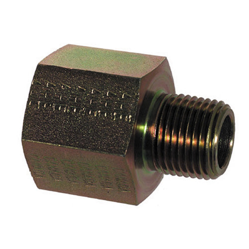 1/4 Inch x 3/8 Inch 6000 psi Zinc Plated Yellow Dichromate Carbon Steel Pipe Adapter