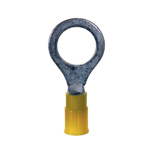 12-10 Gauge Ring Terminal 1/2" Stud Pvc Insulated Yellow