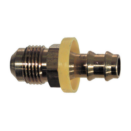 3/8 Inch x 3/8 Inch Barb Hose x Flare CA360 Brass Barb-Tite Sae 45-Degree Male Rigid Connector