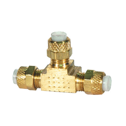 1/2 Inch Brass Poly-Fit Flareless Tube Union Tee