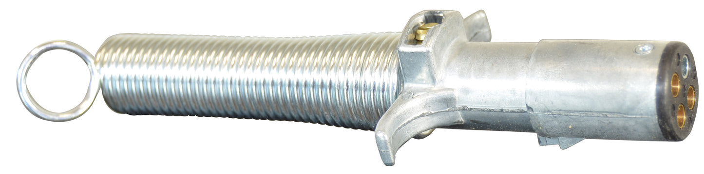 4 Pole Metal Tractor / Trailer Plug With Spring