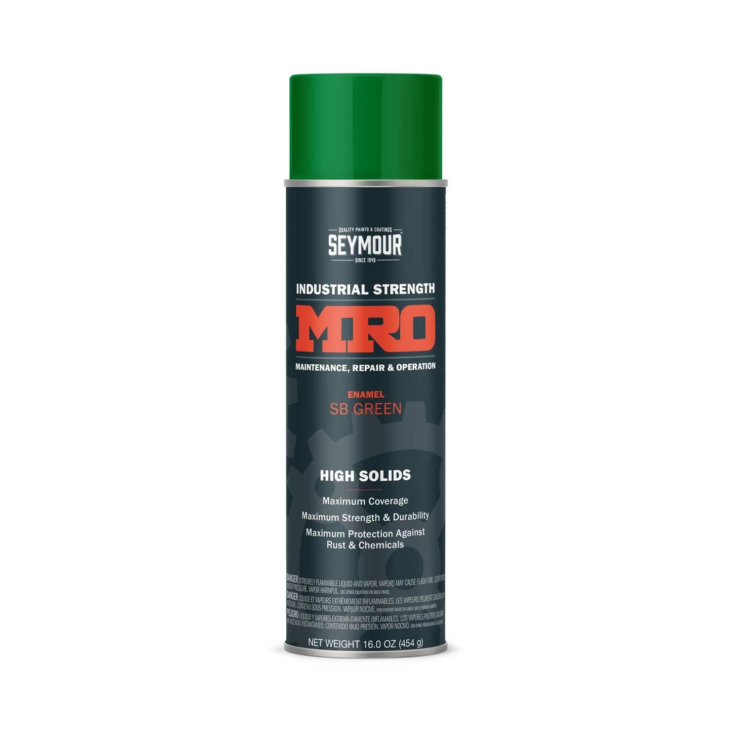 MRO Industrial High-Solids Spray Paint, SB Green - 16 OZ. Net Fill Wt.