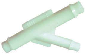 1/4 Inch x 1/4 Inch x 3/16 Inch Vacuum and Washer Hose Y Connector White