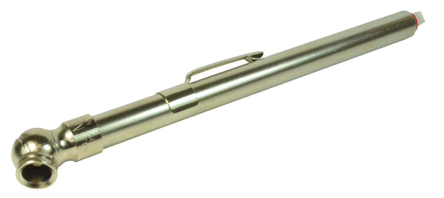 5 - 50 psi Chrome Plated Brass Single Head Standard Tire Pressure Pencil Gauge For Passenger Cart Tires
