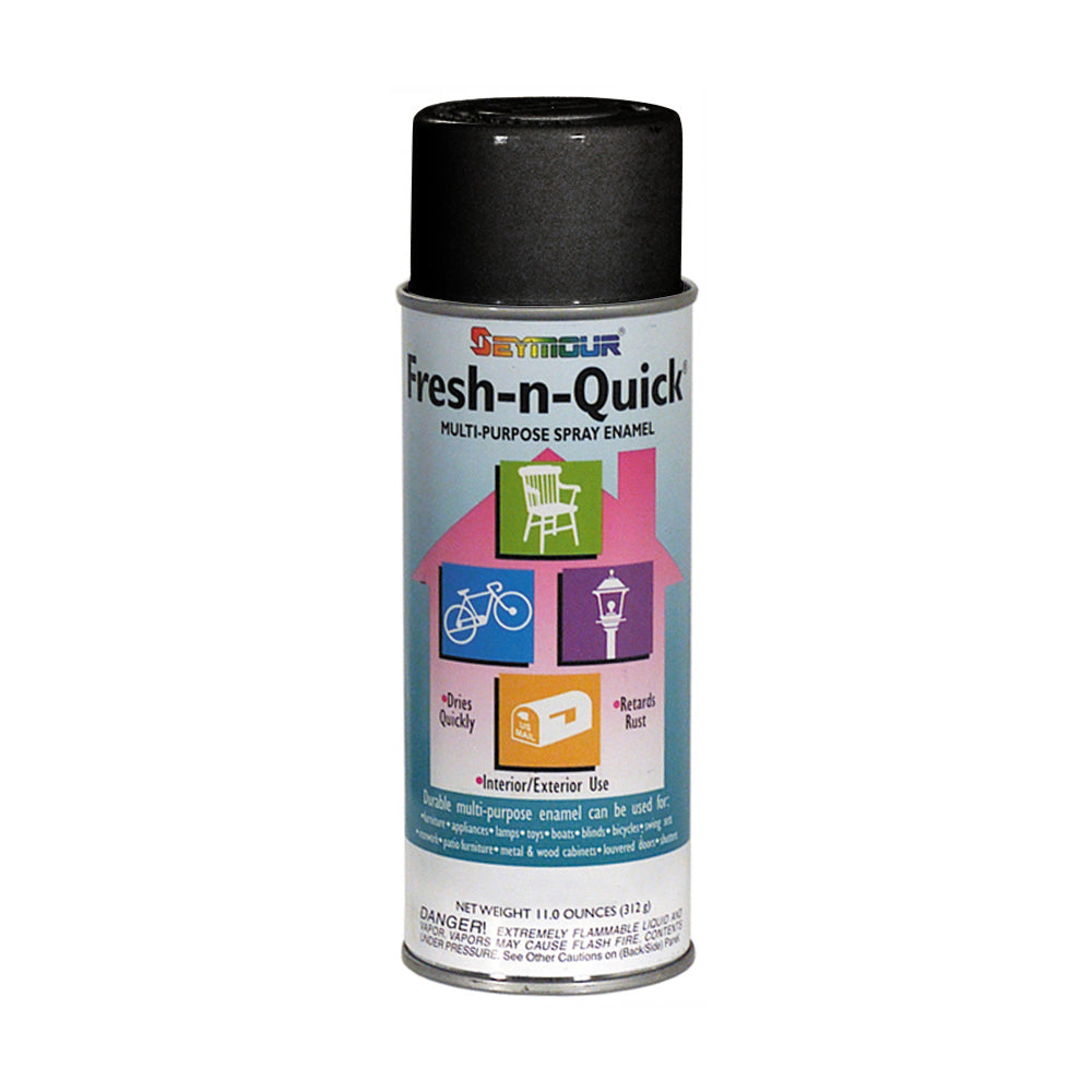 Seymour Economy Fresh N' Quick Semi-Gloss Paint Aerosol Black - 10 Oz Net Wt. - Aerosol