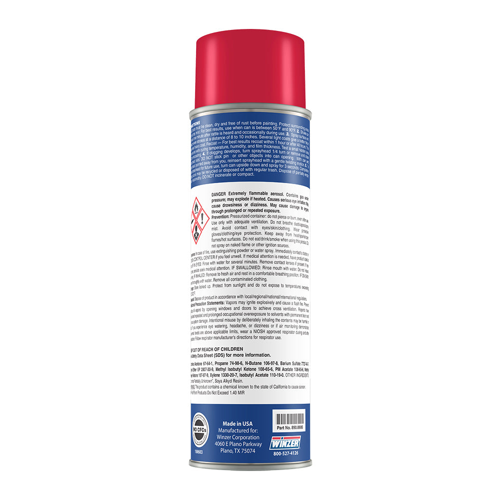 Winzer High Solids Gloss Safety Red Spray Paint 16 Oz Net Wt - Aerosol