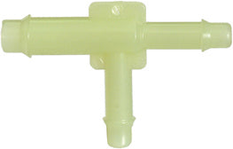 1/4 Inch x 3/16 Inch x 3/16 Inch White Nylon Vacuum and Washer Hose Tee Connector