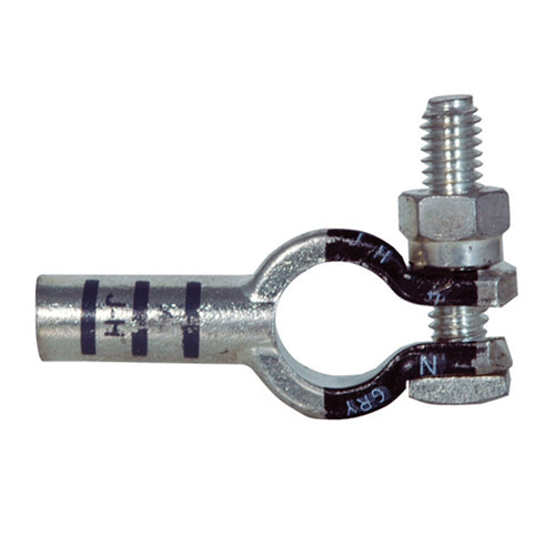 4 Awg Gray J-H Electro-Tin Plated Solid Cast Copper Heavy Duty Negative Eco-Max® Straight Battery Terminal