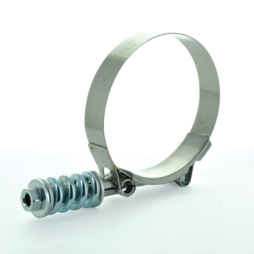 #86 SAE 3.25 Inch to 3.59 Inch Dia Carbon Steel Stainless Steel Heavy Duty T-Bolt Spring Loaded Clamp