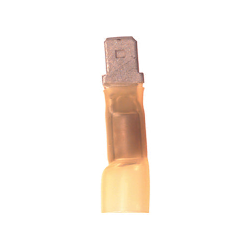 12-10 Gauge 1/4 Inch Male Push On Connector Solder Shrink Yellow