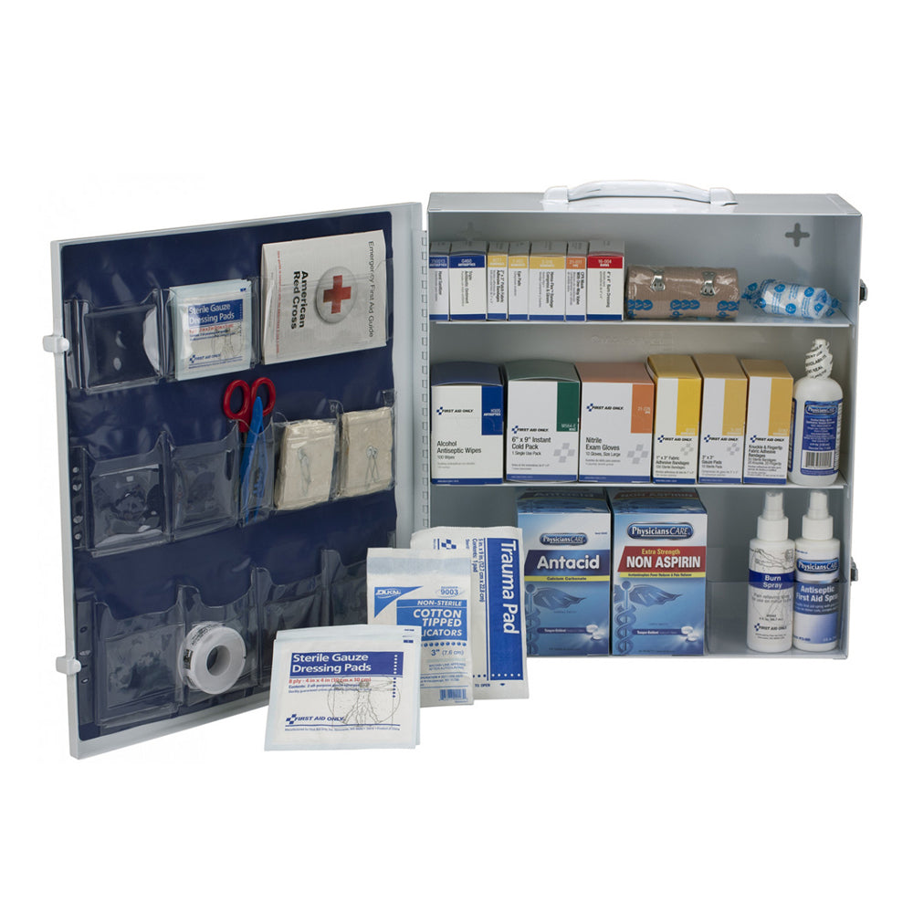 3 Shelf First Aid Cabinet with Medications- ANSI 2015 Compliant - 100 person Kit