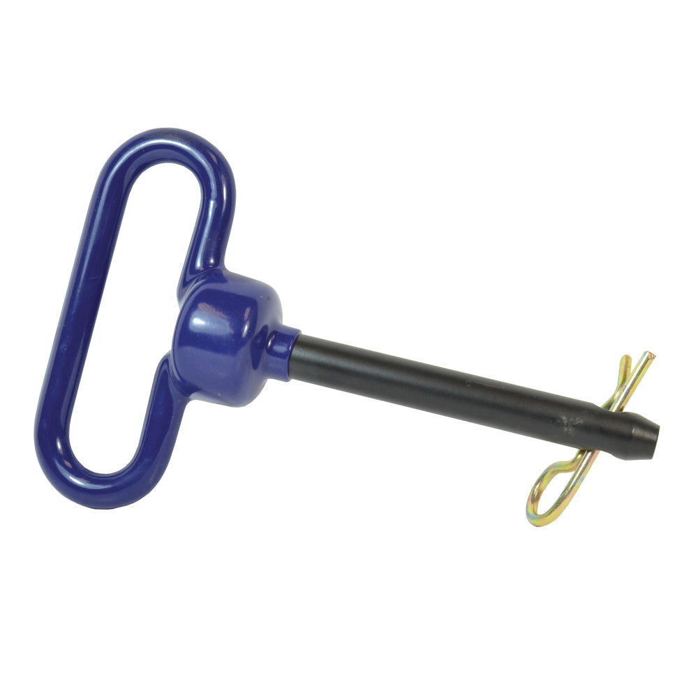 3/4 Inch x 6-1/2 Inch Blue Vinyl Coated Handle withBlack Powder Coated Pin Grade 8 Alloy Steel Hitch Pin