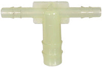 1/4 Inch x 1/8 Inch x 1/8 Inch White Nylon Vacuum and Washer Hose Reducer Tee Connector