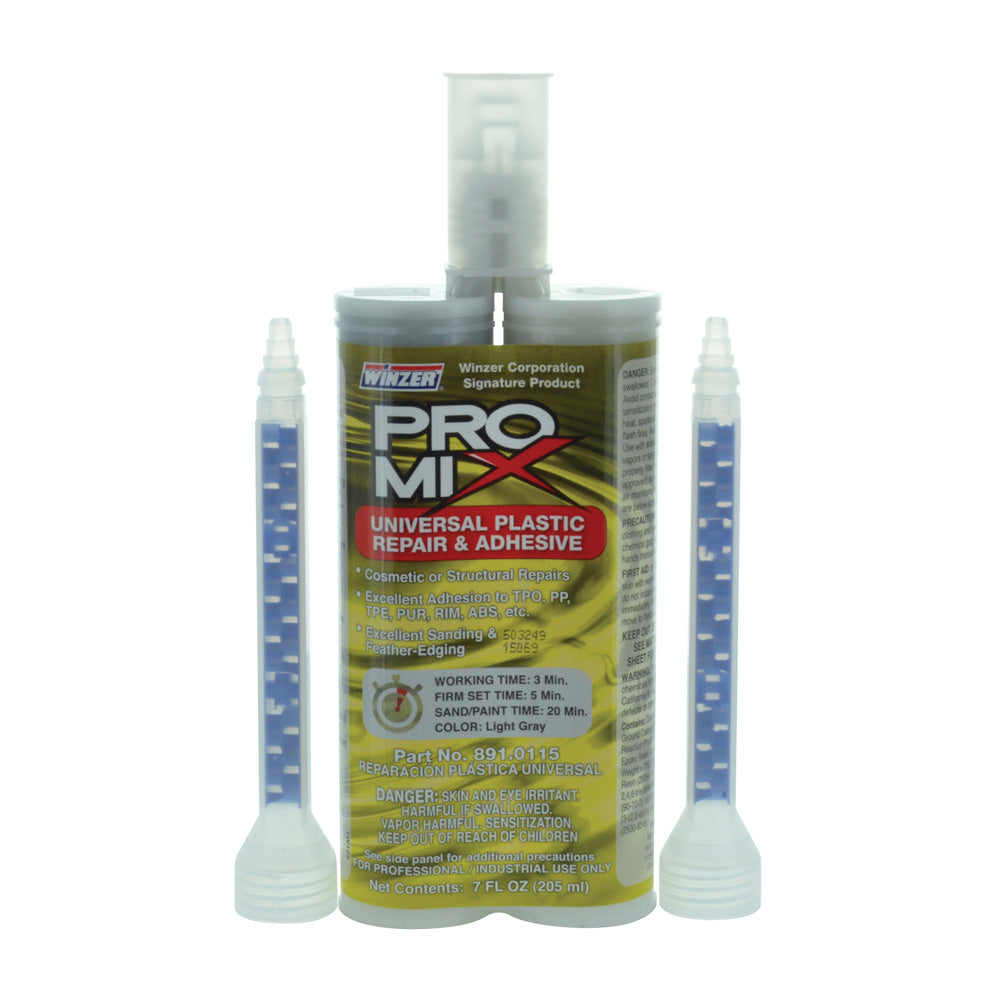 Winzer Pro-Mix Universal Plastic Repair and Adhesive - 7 oz - Pack of 6 Plus Gun