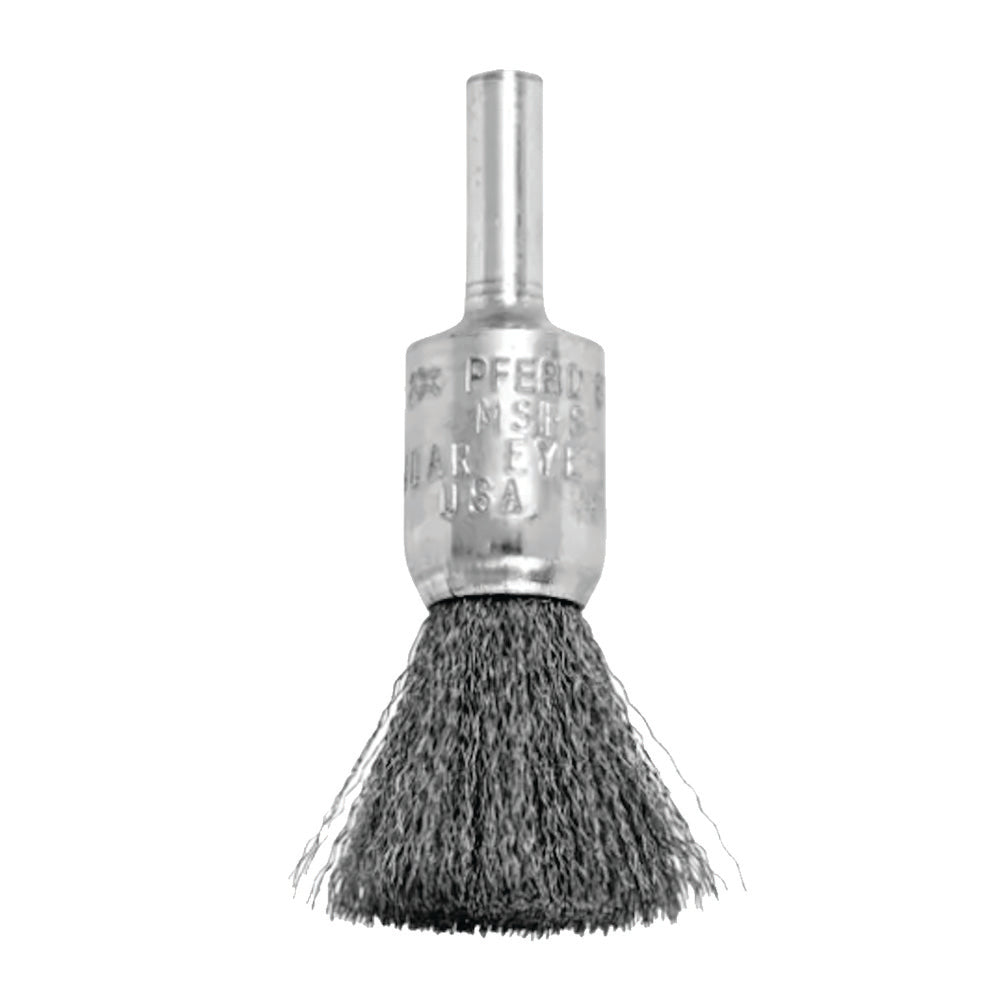 1 Inch X 0.014 Inch Carbon Steel Crimped Coated Cup Stem Mounted End Brush